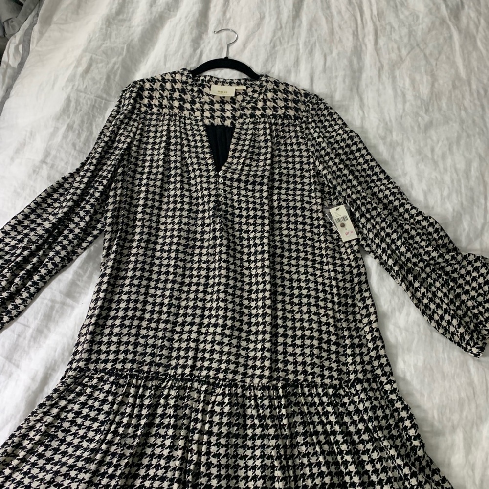 Maeve houndstooth shift dress